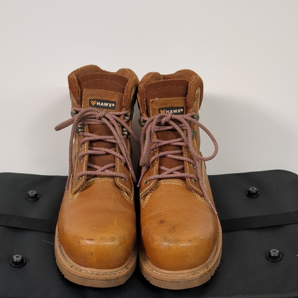 HAWX Mens COMP toe‎ Leather Work Boots size 9B GUC